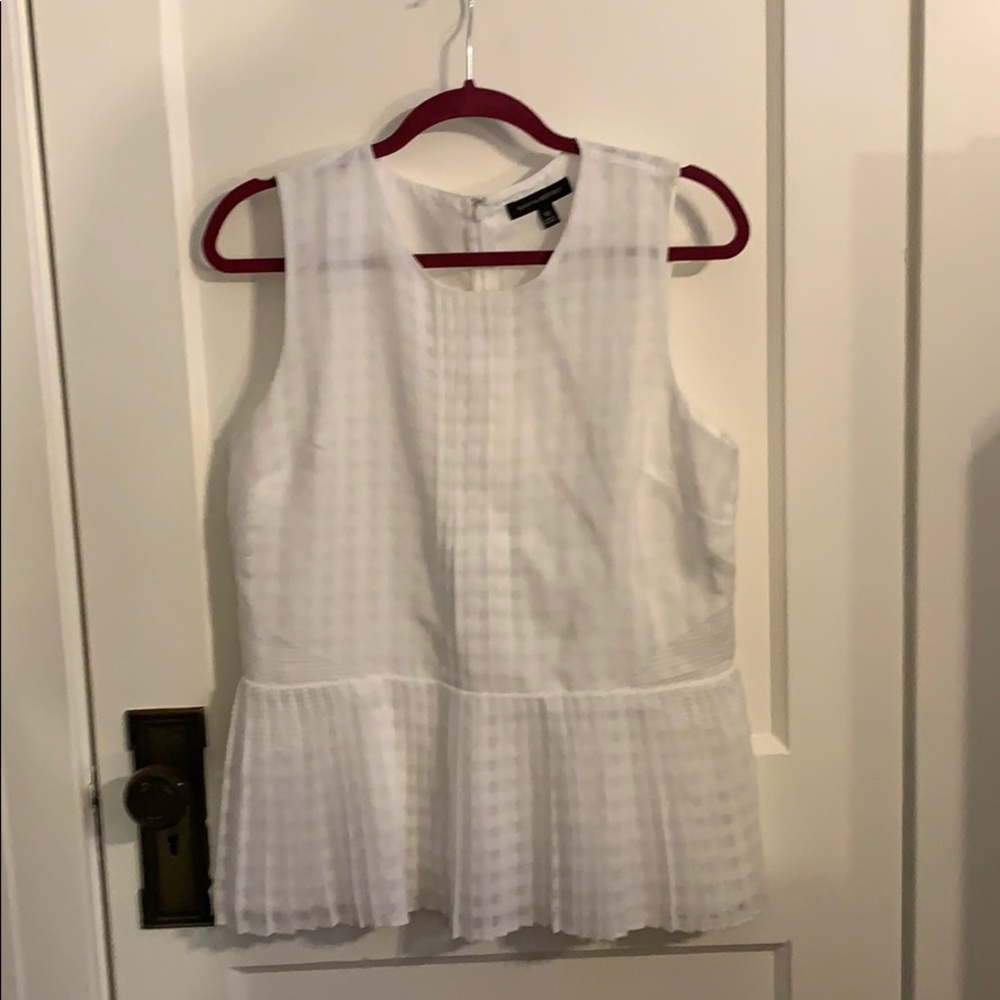 Banana Republic White Ruffled Waist top